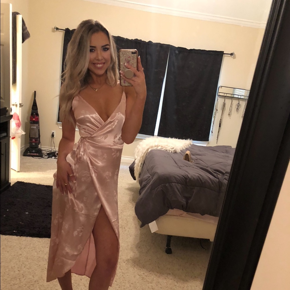Satin pink dress